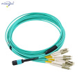 Parche de fibra óptica MPO, coletas de fibra óptica MPO, monomodo / cable de fibra óptica multimodo